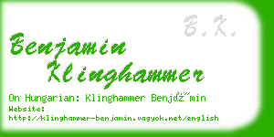 benjamin klinghammer business card